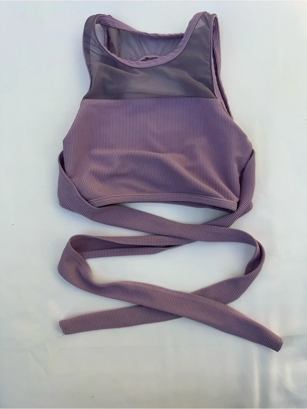 Girls' Dance Crop Top with Wrap Straps - Mauve Purple